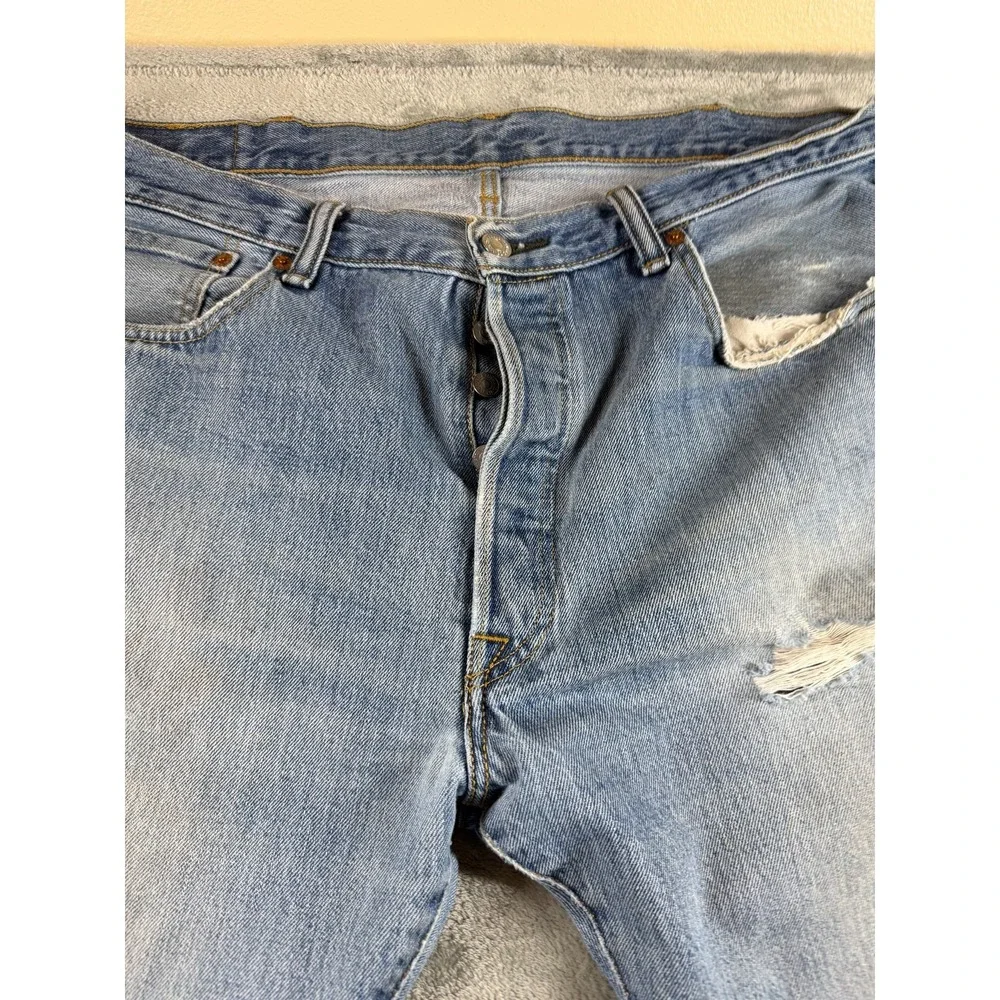 Levi's 501 Jeans 38x34 Distressed Grunge Y2K Skater Light Wash